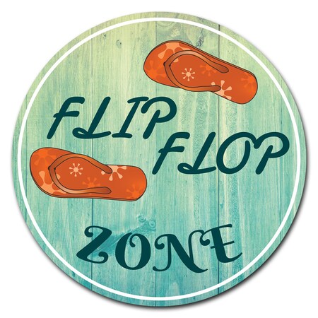 Signmission Flip Flop Zone Circle Corrugated Plastic Sign C-12-CIR-Flip Flop Zone